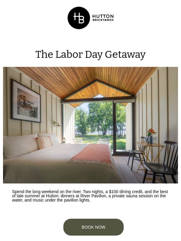 Soak in Late Summer on the Hudson email from Hutton Brickyards