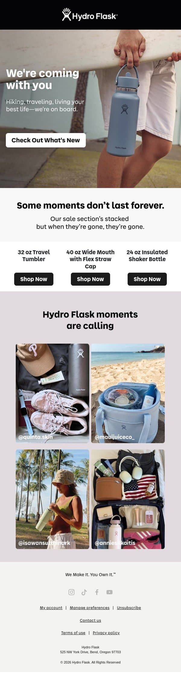 We’ve got something new with your name on it email from Hydro Flask screenshot