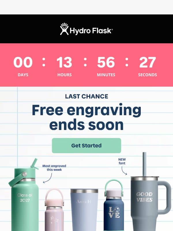 Last chance to make it yours email from Hydro Flask