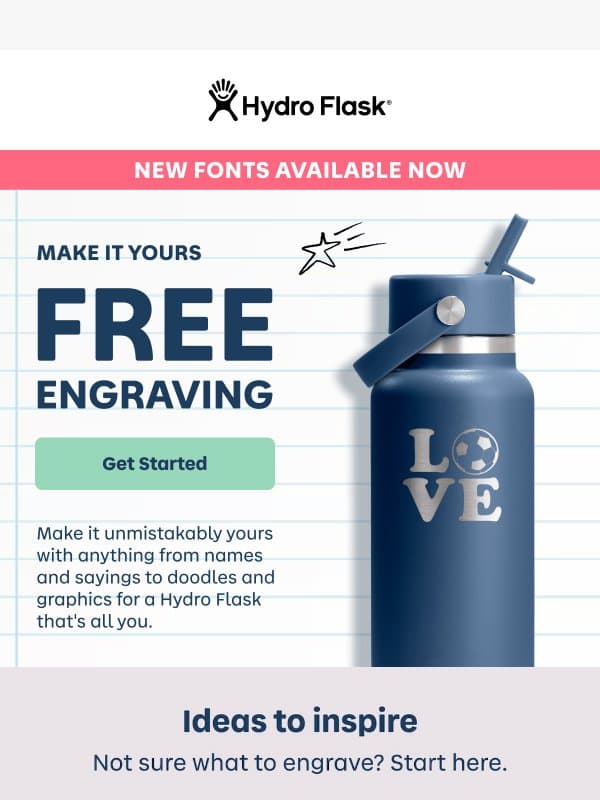 Yours is just "yours" email from Hydro Flask
