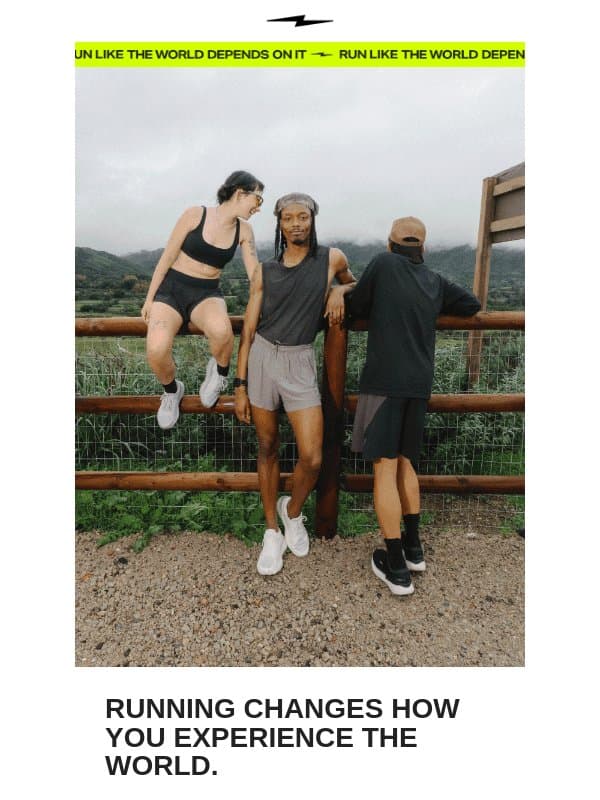 RUN LIKE THE WORLD DEPENDS ON IT email from Hylo Athletics
