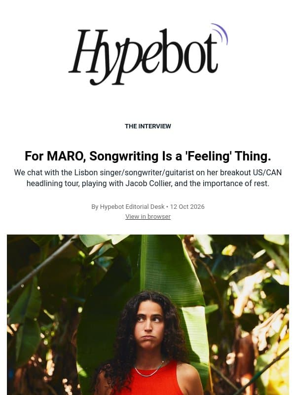 For MARO, Songwriting Is a 'Feeling' Thing. email from Hypebot