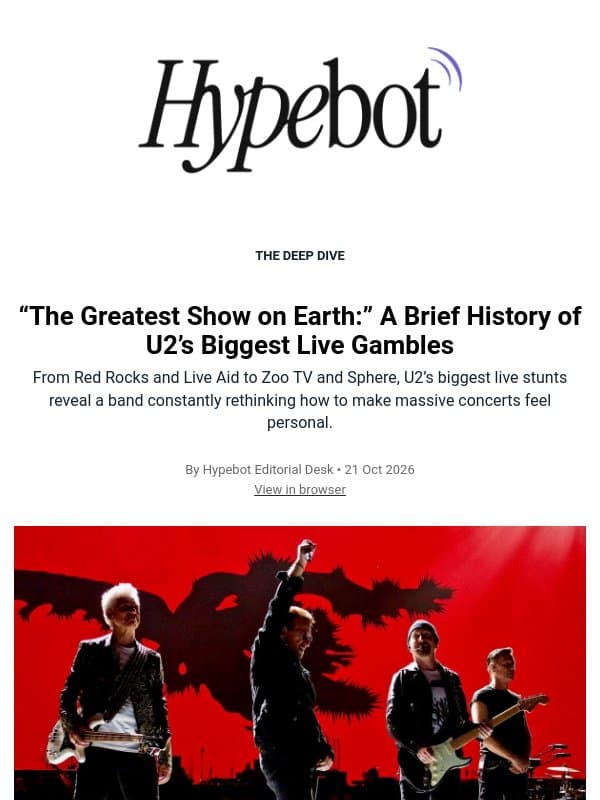 “The Greatest Show on Earth:” A Brief History of U2’s Biggest Live Gambles email from Hypebot