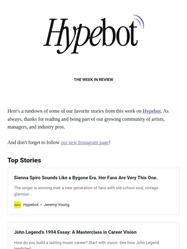The Week in Review: Oct 23-29, 2026 email from Hypebot
