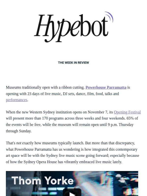 Sydney’s Newest Museum Is Opening Like a Music Venue email from Hypebot