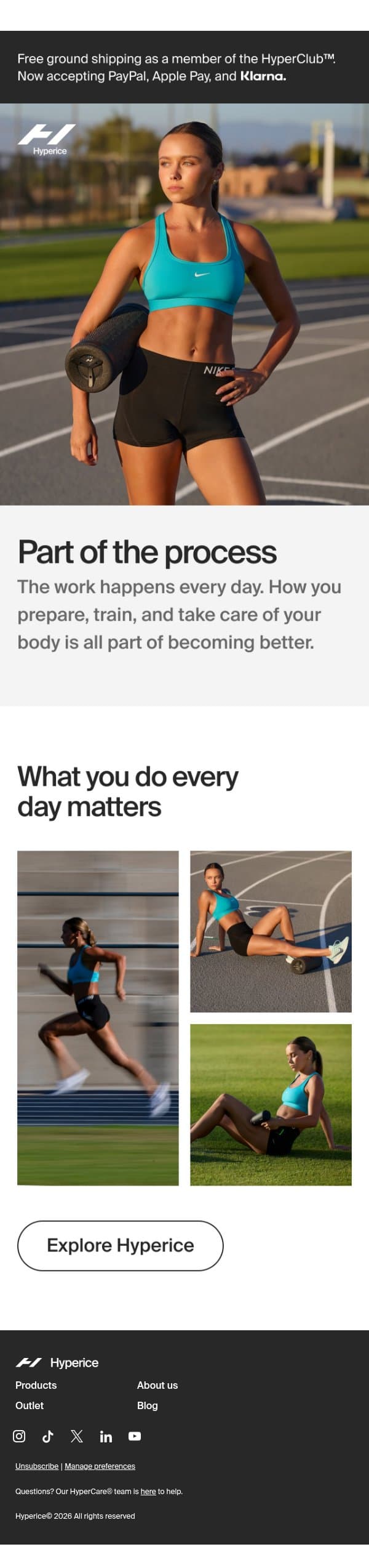 Make every day count🔥 email from Hyperice screenshot