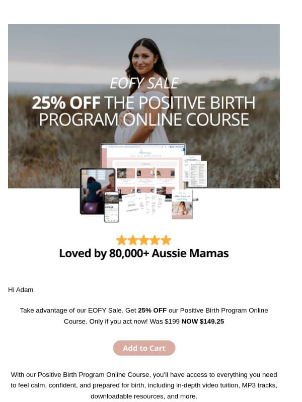 Access the very best expert-led #1 childbirth education email from Hypnobirthing Australia