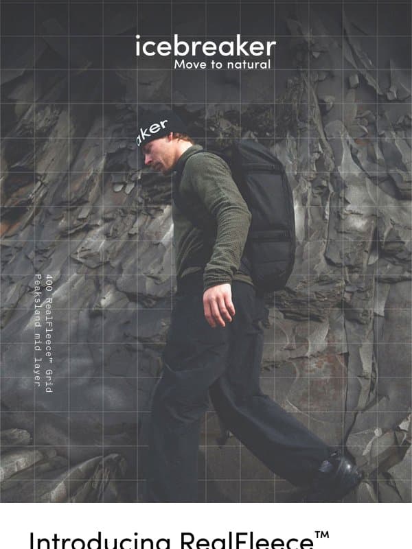 Introducing RealFleece™ Grid layers email from Icebreaker