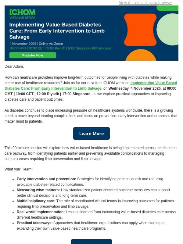 Improving Diabetes Outcomes: Insights from Bupa Arabia and NHG Health email from ICHOM