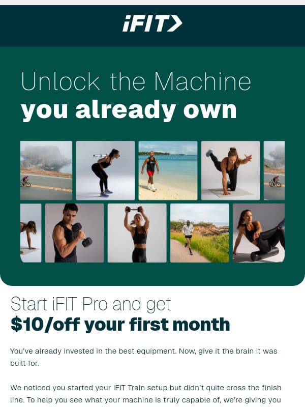Your iFIT Pro offer is inside. email from iFit
