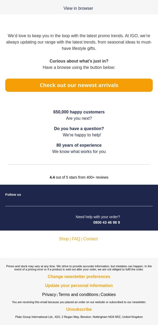 Explore IGO Promo email from Igo Promo screenshot