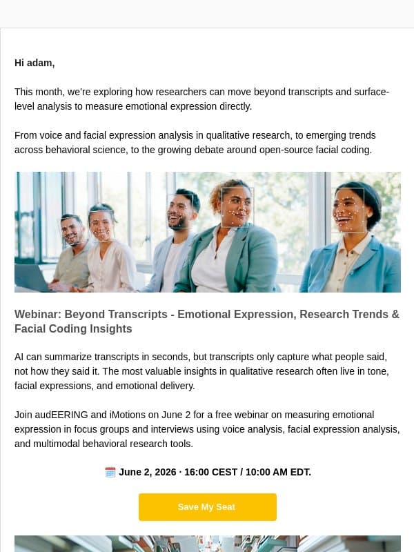 Voice & Facial Expression Analysis Webinar + 2025 Research Report Download email from Imotions
