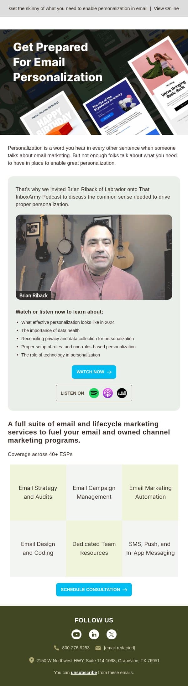 Are you ready for email personalization? email from Inbox Army screenshot