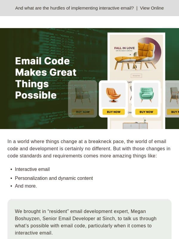 What’s possible with interactive email? email from Inbox Army