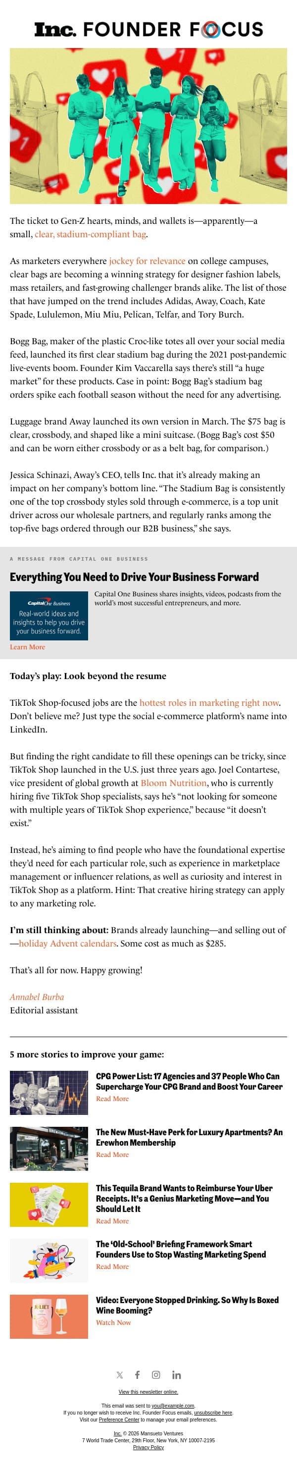 What Gen-Z really wants email from Inc. Magazine screenshot