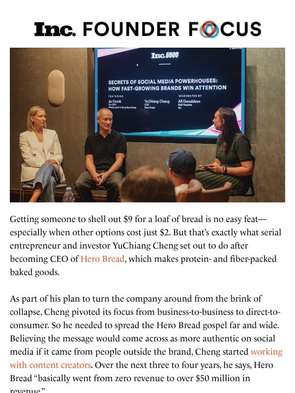 How do you sell a $9 loaf of bread? email from Inc. Magazine