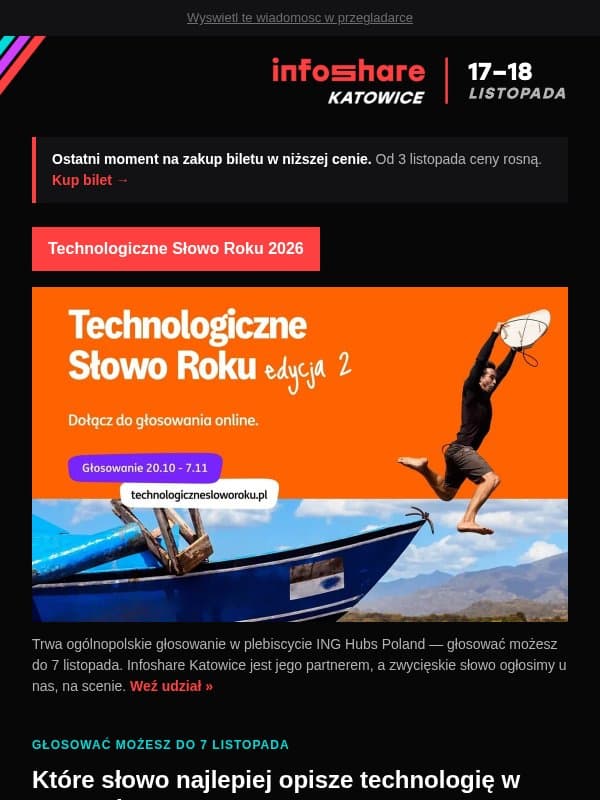 Promptoza, vibe-coding czy slop? Wybierz słowo roku i zdąż przed podwyżką email from Infoshare