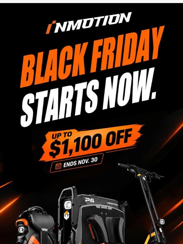 INMOTION Black Friday Is Here - Save Up to $1,100! 👏 email from InMotion