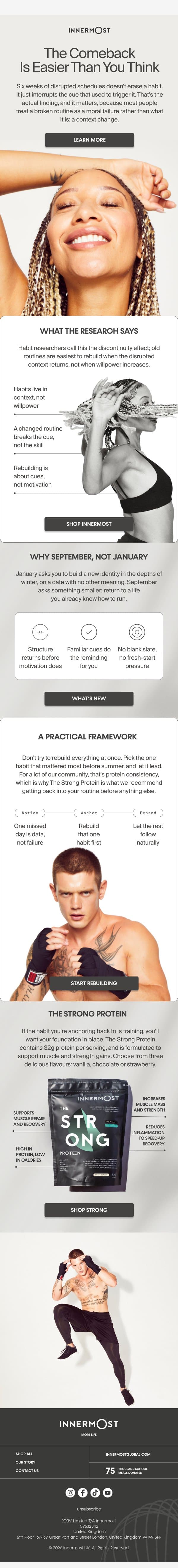 Rebuilding Your Routine email from Innermost screenshot