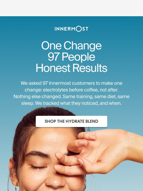 The Hydration Habit 97 Customers Tested email from Innermost