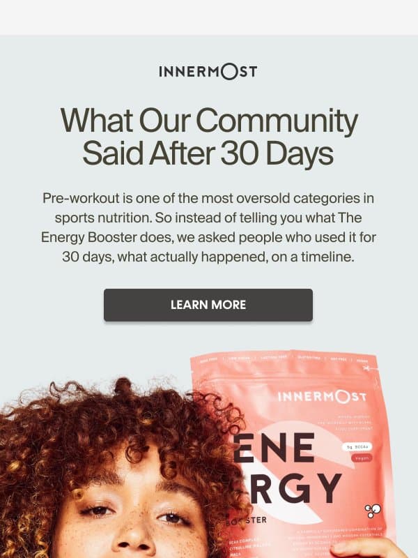 Does Pre-Workout Actually Work? email from Innermost