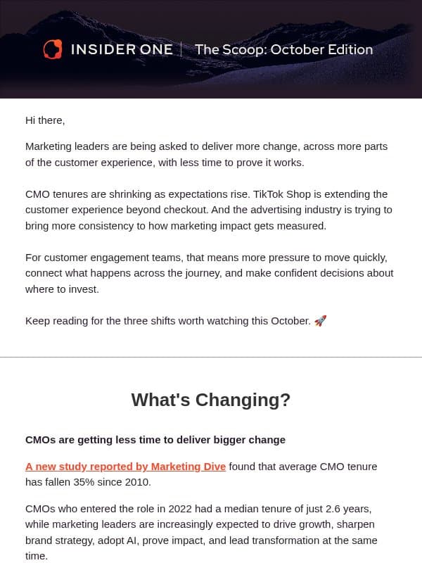 CMO tenure is shrinking, TikTok is moving beyond checkout, and measurement is getting new ground rules. email from Insider