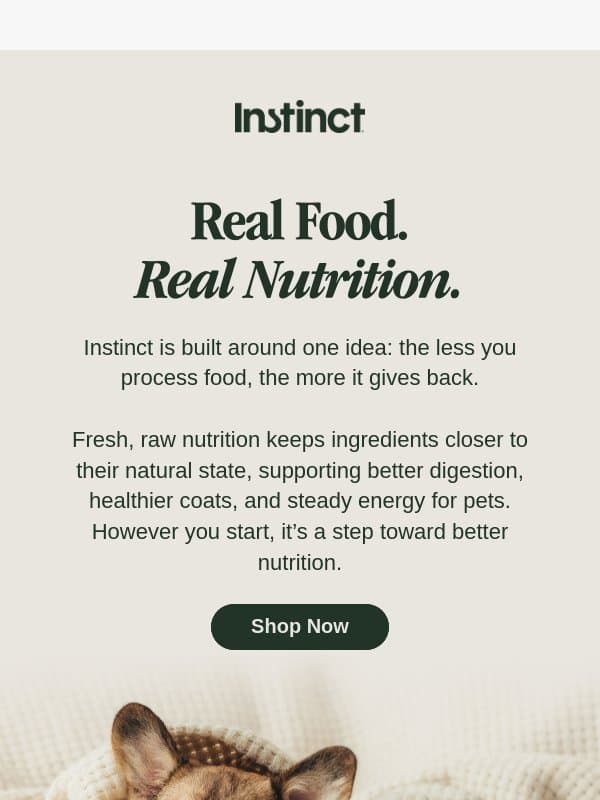A better bowl starts here email from Instinct