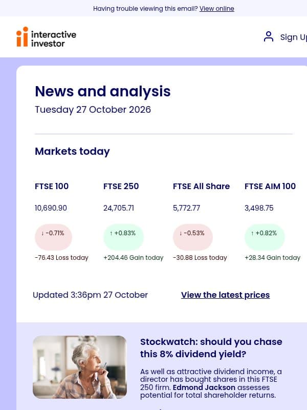 Rolls-Royce | Chase 8% yield? | Blue-chip’s recovery potential email from interactive investor