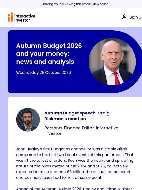 Autumn Budget analysis | Ex-div dates | 10% yield | Why own UK stocks? email from interactive investor