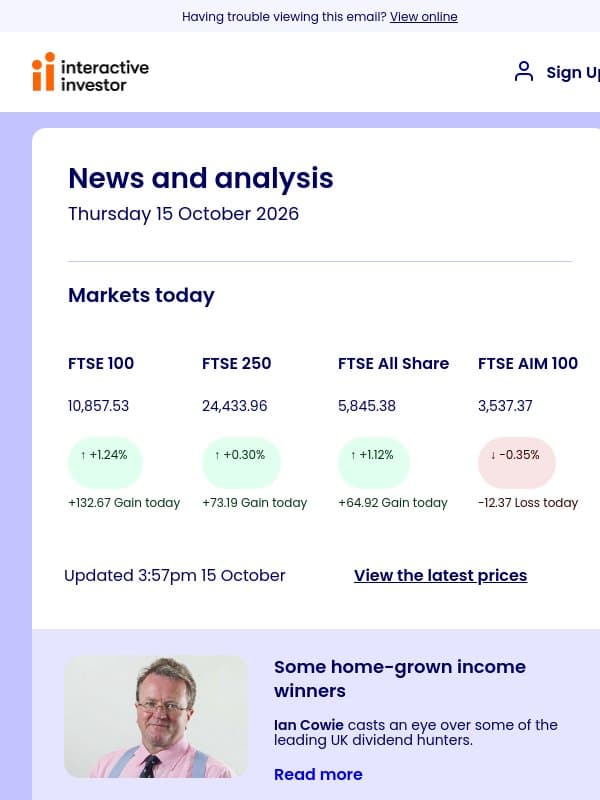 Ian Cowie | Favourite bank shares | Budget latest email from interactive investor