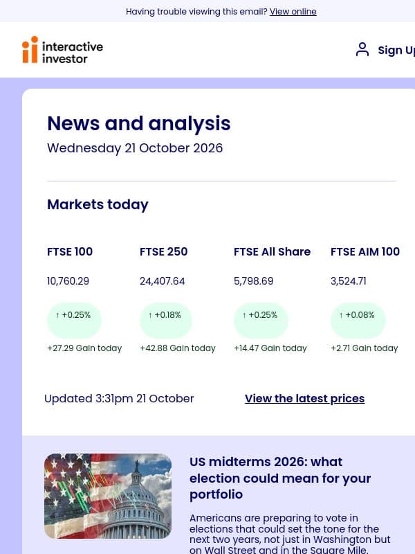 BP | US midterms & you | Space X | Gifting accelerates email from interactive investor