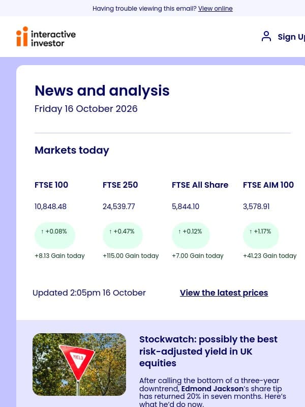 Best risk-adjusted yield in UK shares? | Barclays | Growth plays email from interactive investor