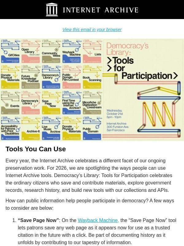 How Democracies Are Created, and How We Can Sustain Them email from Internet Archive