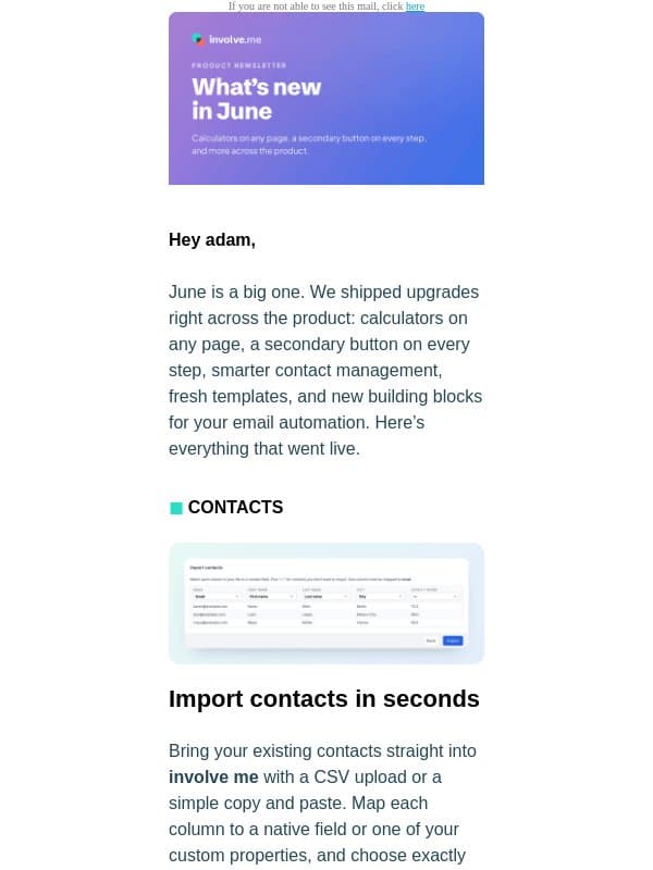 Two of your most requested features just shipped email from involve.me