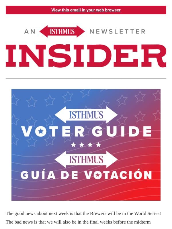 Drones, dance, books and budgets email from Isthmus