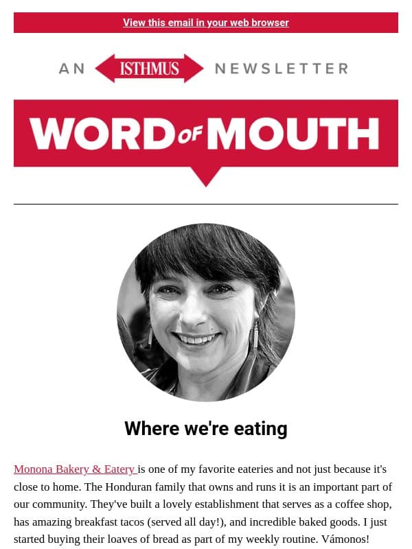 More reasons to go to Monona Drive + more recommendations | Isthmus Word of Mouth for Sept. 15, 2026 email from Isthmus