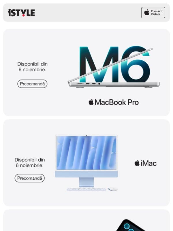 Precomandă acum noutățile Apple email from iSTYLE