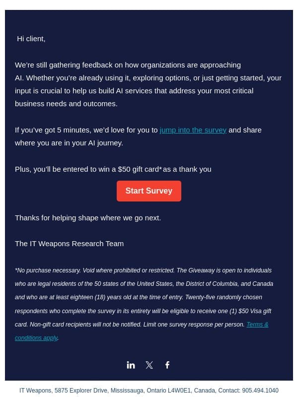 Quick nudge: Your AI insights would really help email from IT Weapons