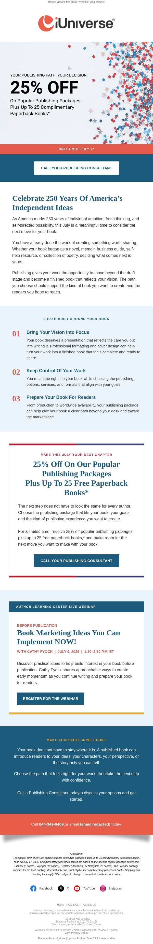 Here’s a publishing path shaped around your goals email from iUniverse screenshot