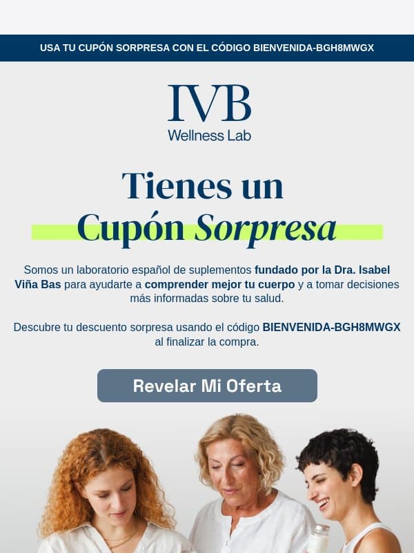 Tu descuento de bienvenida sigue aquí 👉 email from IVB Wellness Lab