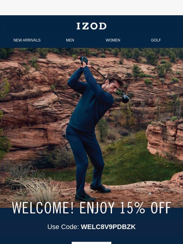 It’s official, you’re in! email from Izod