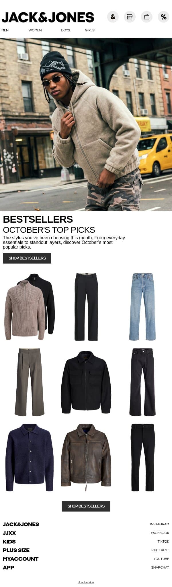 The numbers don’t lie email from Jack & Jones screenshot