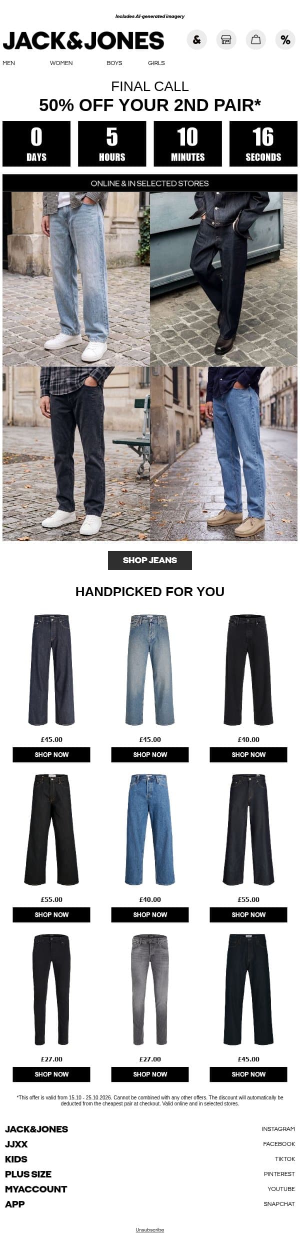One pair? Think again ππ email from Jack & Jones screenshot
