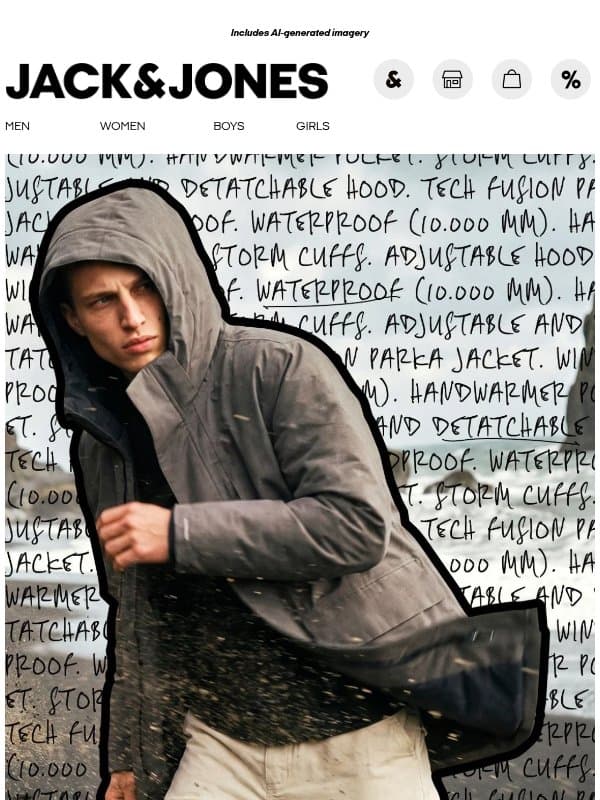 Styles that take on the weather email from Jack & Jones