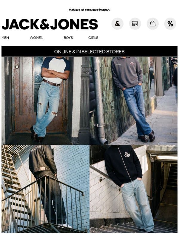 50% off your 2nd pair of jeans email from Jack & Jones