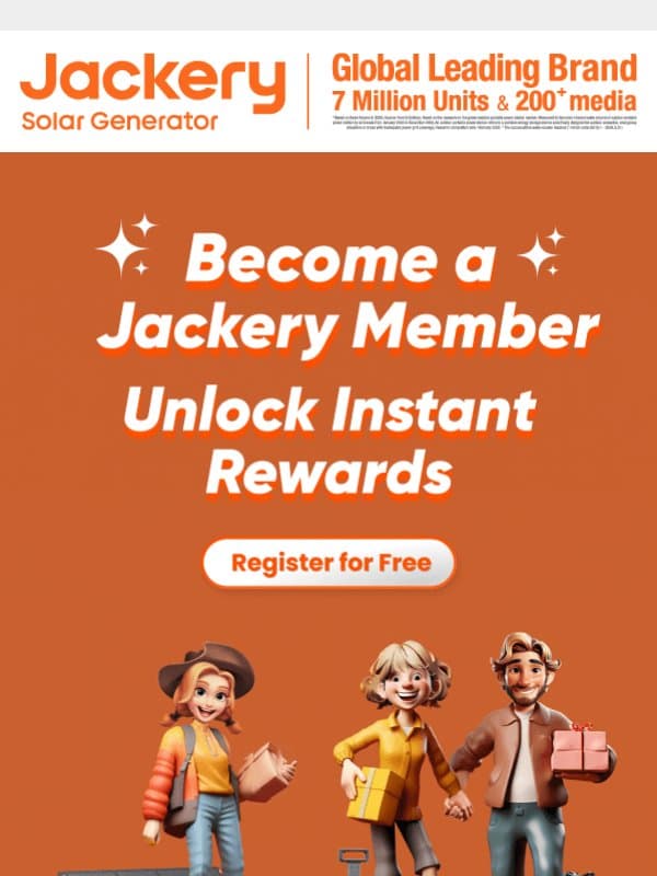 Claim Your $215 Welcome Gift – Join Free Today! email from Jackery