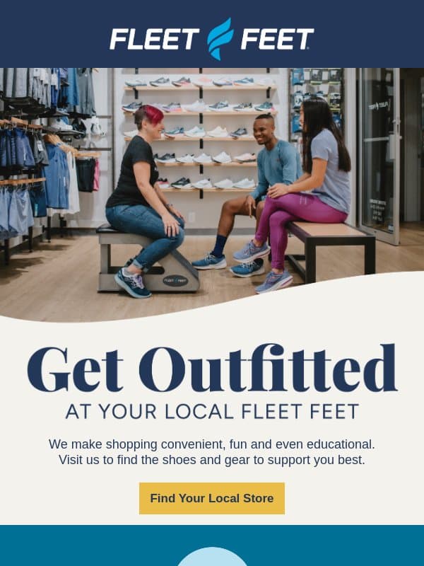 Get outfitted at your local Fleet Feet email from JackRabbit