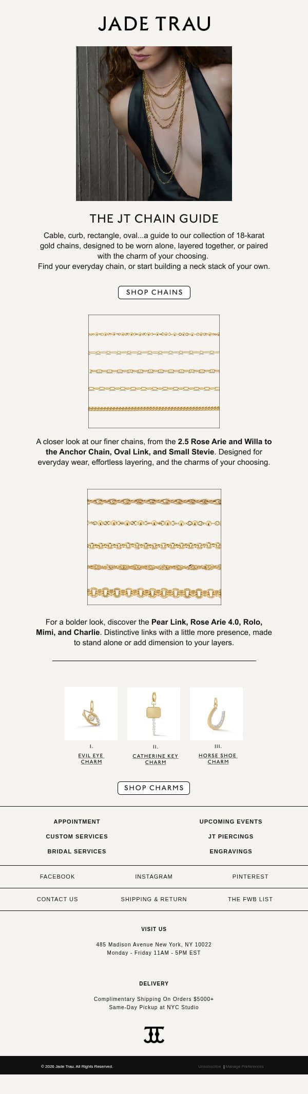 The JT Chain Guide email from Jade Trau screenshot