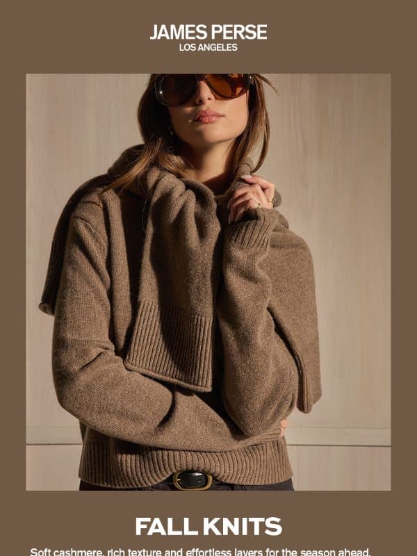 Sweater Season email from James Perse