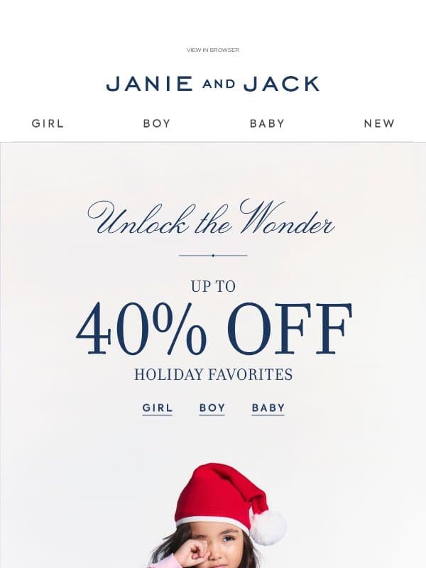 Dream of the holidays in these PJ prints email from Janie and Jack